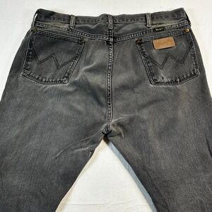 Vintage Wrangler Men Jean Charcoal Wash Straight Cowboy Denim Pants Size 40x30